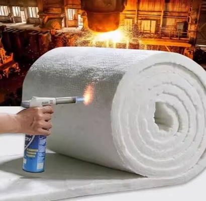 Materiały izolacyjne do pieców przemysłowych Wysokiej czystości włókna ceramiczne wełna aluminium silikatowe koce