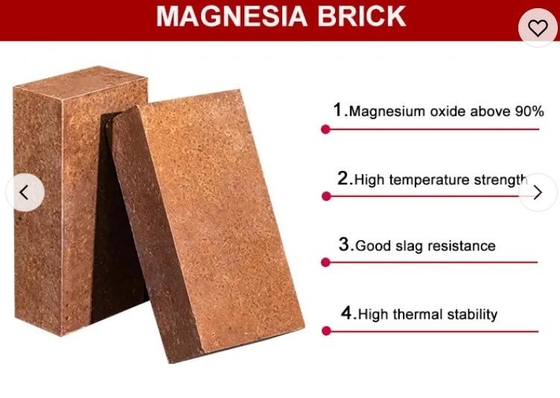 Podstawowy piec otwarty cegły magnezytowe 95% Mgo stopione i spiekane cegły magnezytowe cegły magnezowe ogniotrwałe cegły do stali