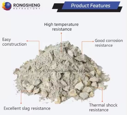 Nieuformowane Mullite Refractory Castables Wysokotemperaturowa izolacja Wysokiej wytrzymałości Korundum