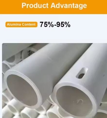 Wysokiej temperatury 99% Al2o3 Refractory Ceramic Tube Pipe Alumina Ceramic Roller For Ceramic Oven