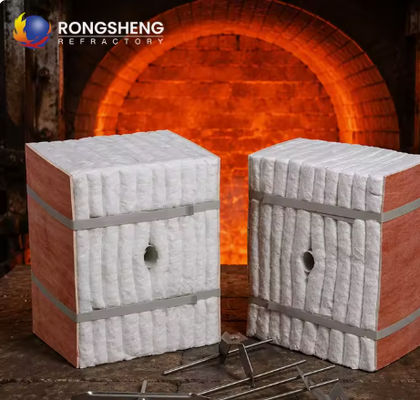 1260C 1430C Składany blok z włókna ceramicznego ognioodpornego, moduł ceramiczny z krzemianu glinu do pieca wysokotemperaturowego