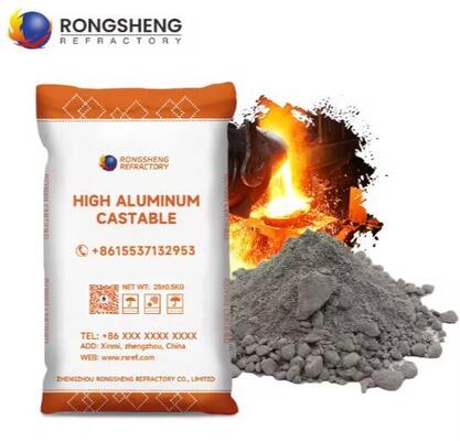 Rongsheng Refractory Castable Low Cement Refractory Casting 1650°C High Alumina Castable For Furnace Boiler Lining