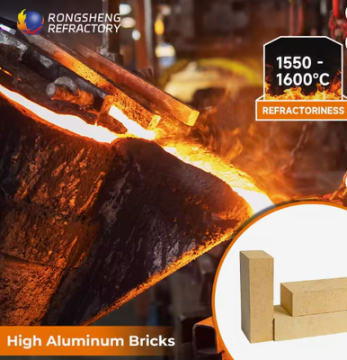 Wysokotemperaturowe cegły aluminiowe Lz-55/Lz-65/Lz-75 Aluminiowe ogniotrwałe cegły wyściółkowe Cięcie spawanie do stopienia przemysłowego